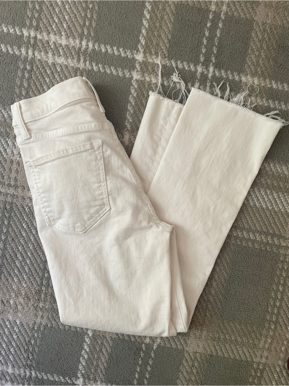 Mother The Tripper Ankle Fray jeans in cream white size 26 - Picture 10 of 10